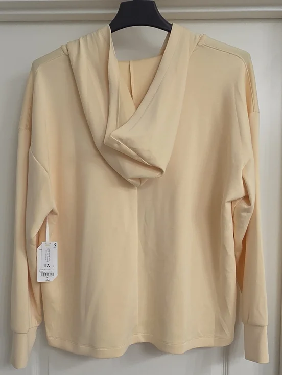 Lace-Up Hooded Pullover in Pale Yellow - Picture 2 of 5